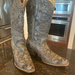 Vintage Corral Cowboy Boots with Caiman Inlay Size 10